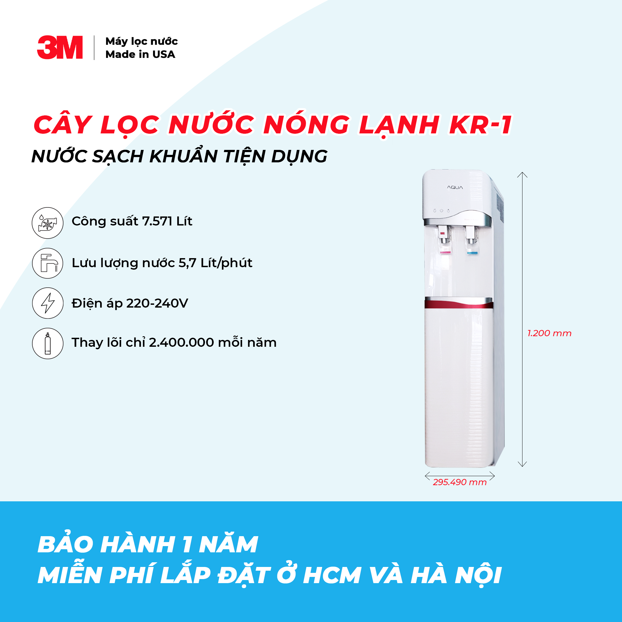 CÂY LỌC NƯỚC NÓNG LẠNH KR-1